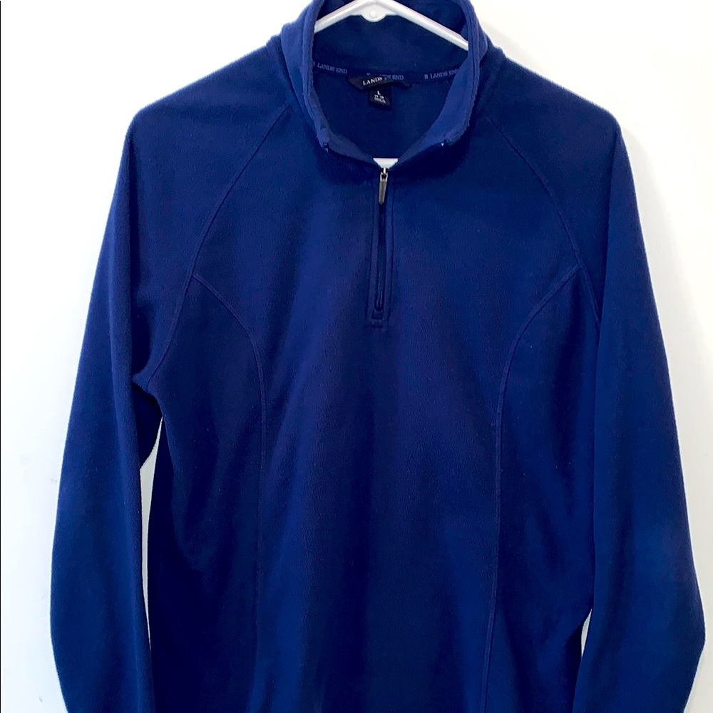 Lands end lightweight fleece Blue Quarter-Zip jacket